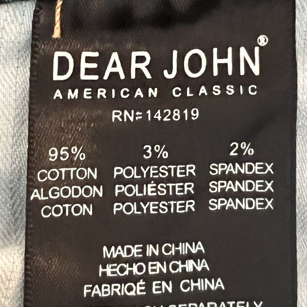 Dear John Women's Distressed Slim Leg Mid Rise Stretch Blue Denim Jeans Size 25 - Picture 9 of 9